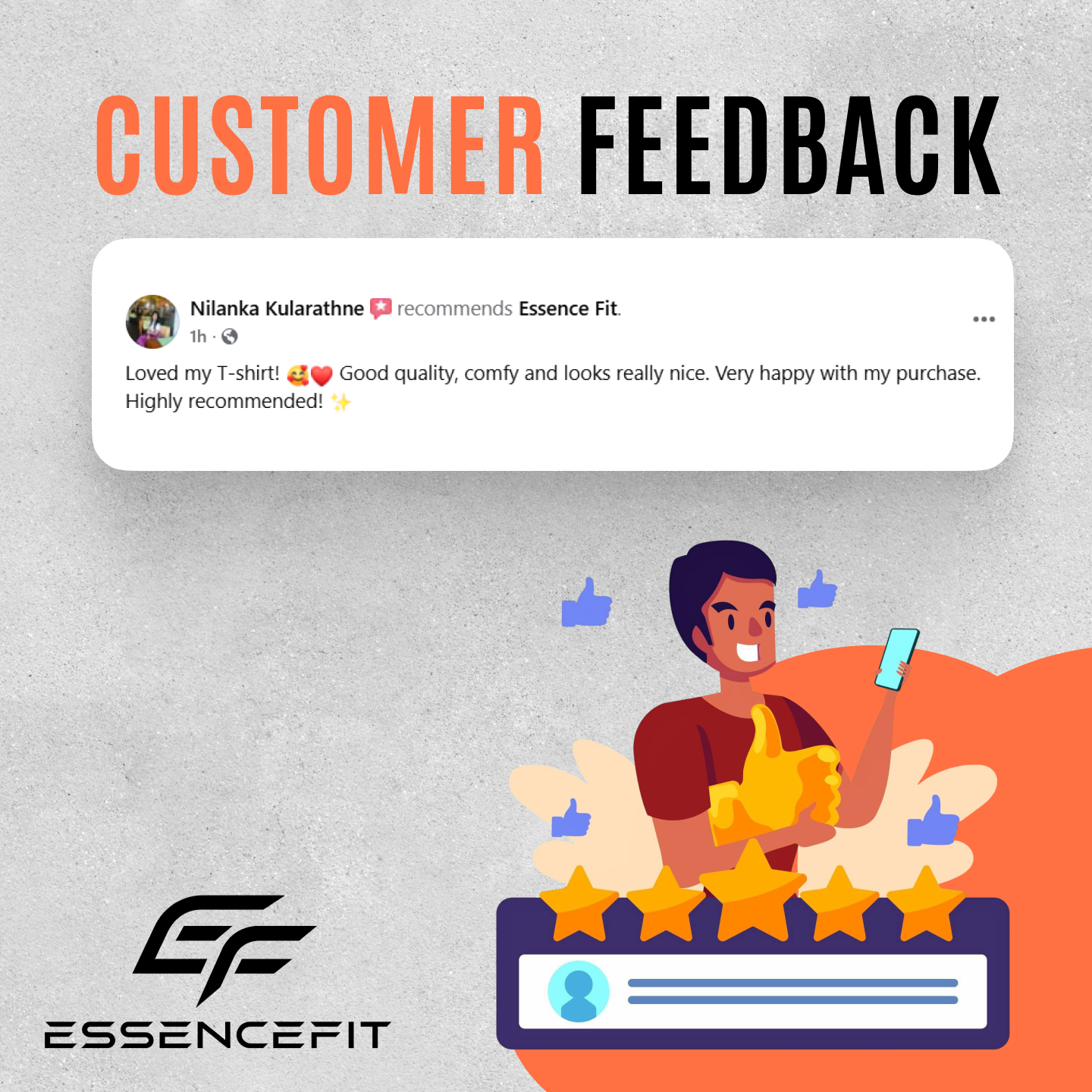 Customer feedback screenshot
